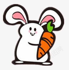 爱吃胡萝卜的小白兔png免抠素材_88icon https://88icon.com 兔子 动物 可爱 胡萝卜