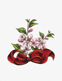 卡通手绘樱桃树枝素材