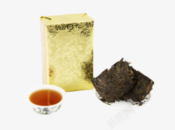 砖茶砖茶和茶水高清图片