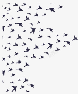 深蓝色飞翔的鸟花纹矢量图素材