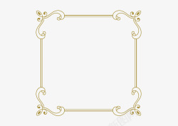 金色欧式花纹线框素材