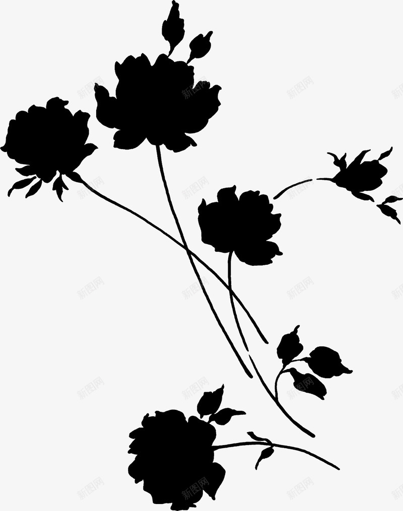 黑色炫酷个性花朵png免抠素材_88icon https://88icon.com 个性 花朵 黑色