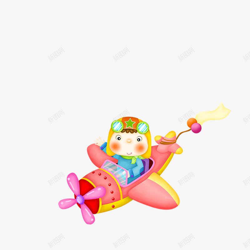 小孩坐飞机png免抠素材_88icon https://88icon.com 儿童海报素材 卡通素材 设计素材