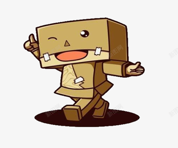 卡通手绘纸盒机器人png免抠素材_88icon https://88icon.com 创意玩具 卡通手绘纸盒机器人 漫画 瓦楞纸盒 纸箱 纸箱人