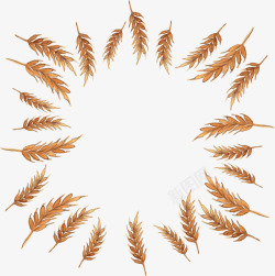 秋天麦穗标题框矢量图素材