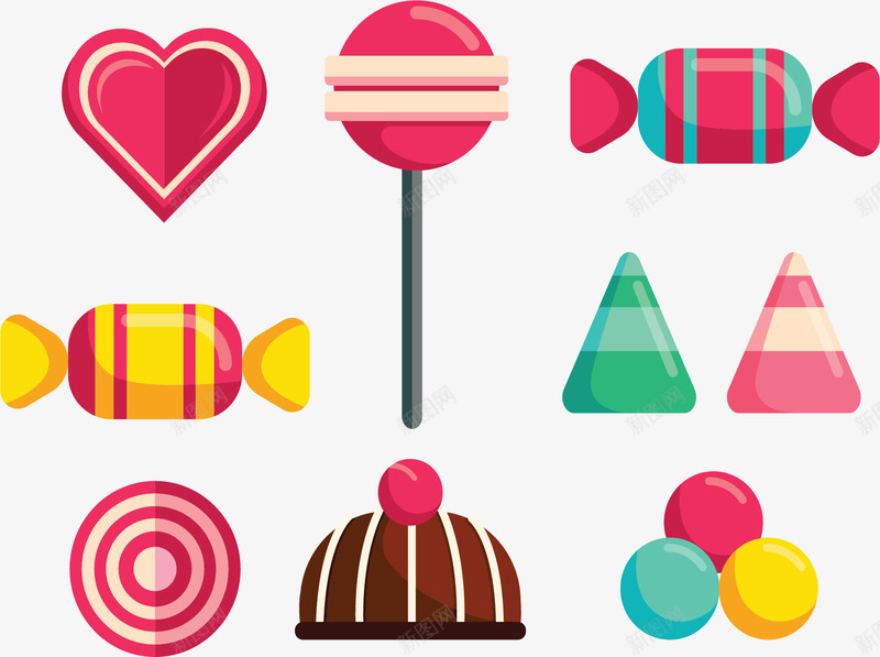 儿童节彩色卡通糖果矢量图ai免抠素材_88icon https://88icon.com 儿童节 儿童节糖果 彩色糖果 矢量png 糖果 节日糖果 矢量图