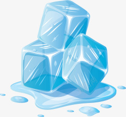 堆在一起蓝色的冰块矢量图素材