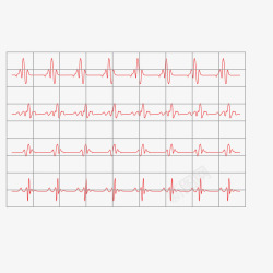 红色心电图矢量图素材