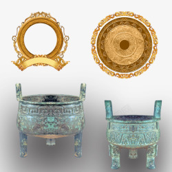 铜镜和青铜鼎合集素材