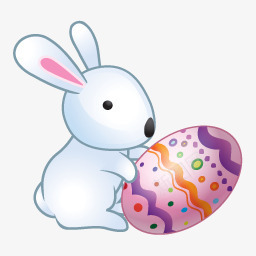 小白兔和复活蛋图标图标
