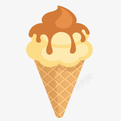 夏季焦糖冰淇淋卡通矢量图素材