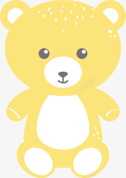 可爱黄色玩具小熊矢量图素材