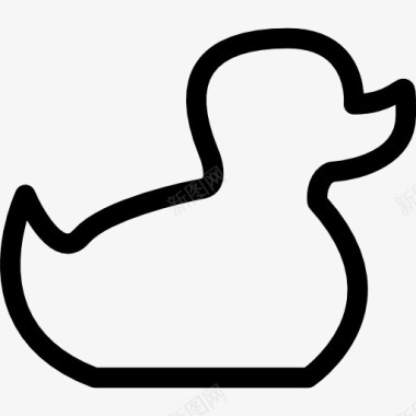 婴儿杯小鸭子玩具轮廓图标图标