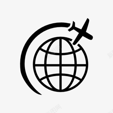 飞机围绕着地球转图标图标