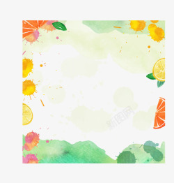 夏季手绘水果装饰边框素材