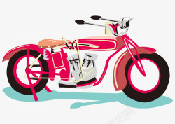 卡通手绘红色酷炫摩托车矢量图素材