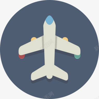 运输飞机飞机平面运输圆形图标图标