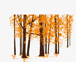 秋天的树木插图矢量图素材