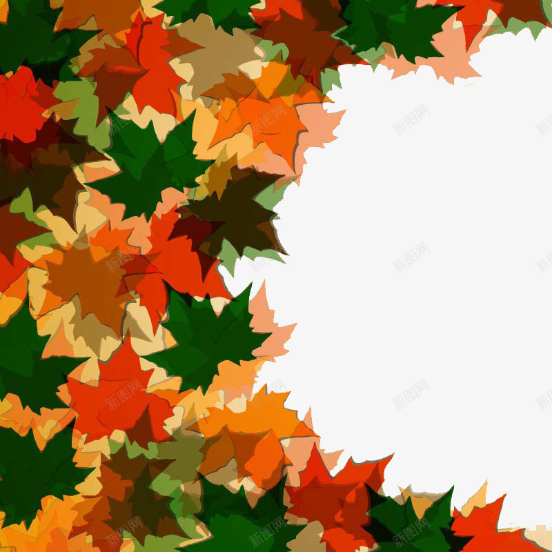 手绘枫叶背景png免抠素材_88icon https://88icon.com 枫叶 树叶 秋天 秋季 绿色树叶 金秋 黄色树叶