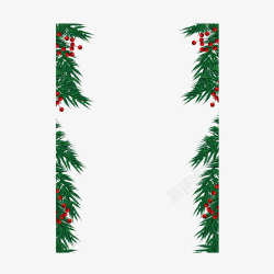 绿色松树枝圣诞节边框矢量图素材