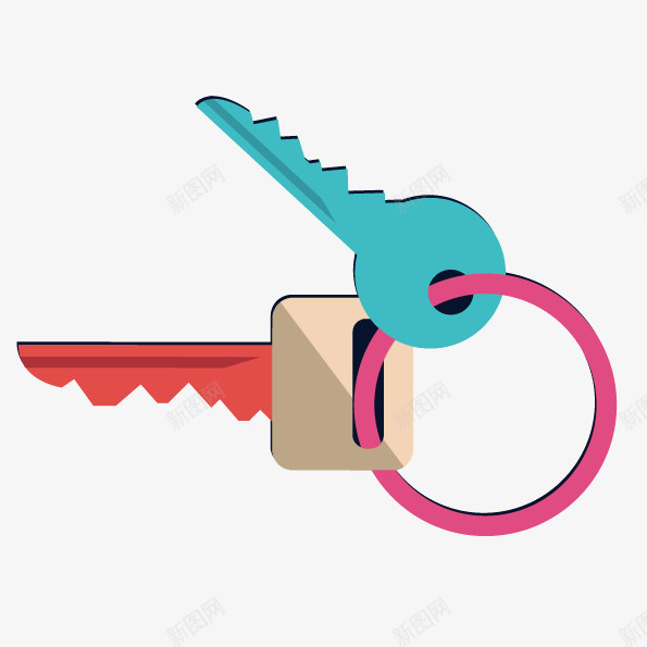 卡通钥匙png免抠素材_88icon https://88icon.com key 开锁工具 撞色组合 普通钥匙 生活用具
