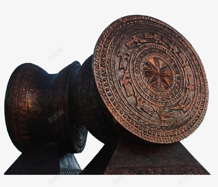 古代青铜铜鼓摆件png免抠素材_88icon https://88icon.com 传统 元素 古代 摆件 文物 铜鼓 雕刻