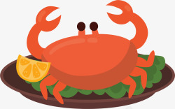 夏季美味红烧螃蟹矢量图素材