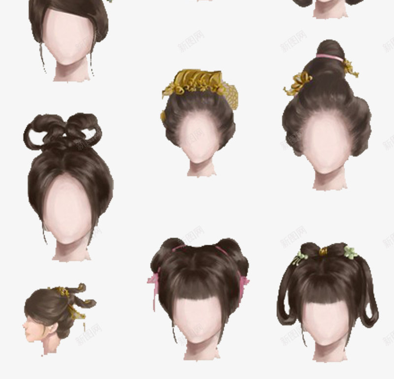 中国古代女子发式png免抠素材_88icon https://88icon.com 中国 中国古代 发式 古代 女子