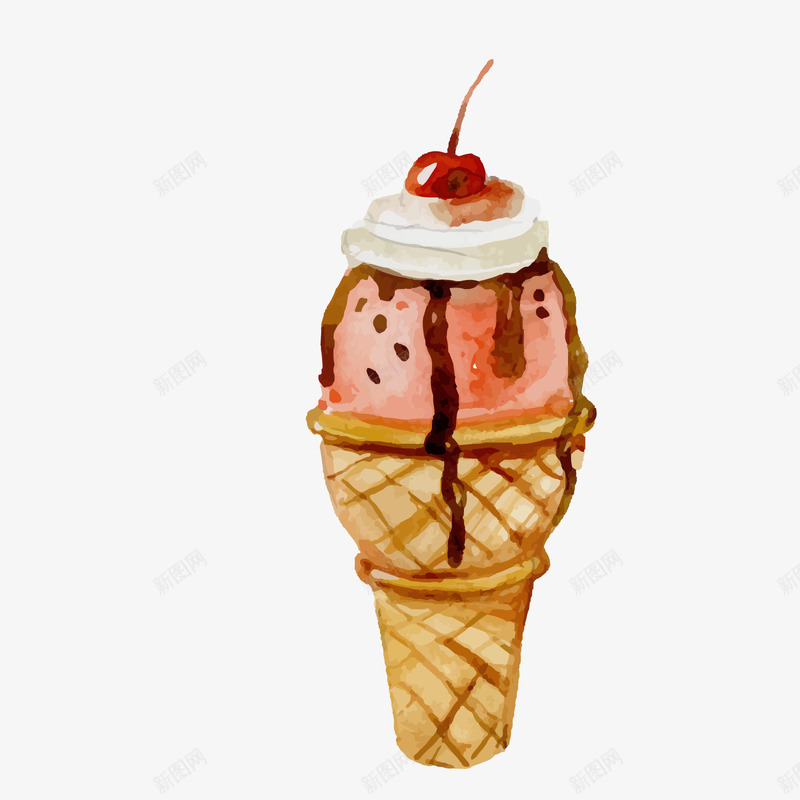 手绘夏季冰淇淋png免抠素材_88icon https://88icon.com 卡通冰淇淋 卡通甜筒 夏季装饰 甜食 背景装饰