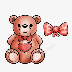 流口水的可爱小熊宝宝卡通可爱棕色小熊宝宝玩具卡通蝴高清图片