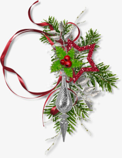 圣诞装饰松树枝素材