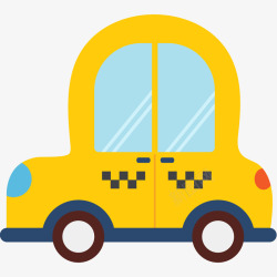 黄色小汽车儿童玩具车卡通插画矢量图高清图片