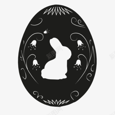 兔子图案复活节彩蛋图标图标