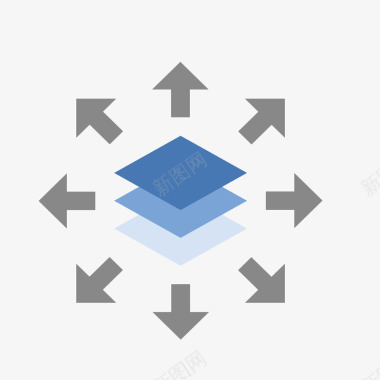统计矢量分层箭头的数据图标图标