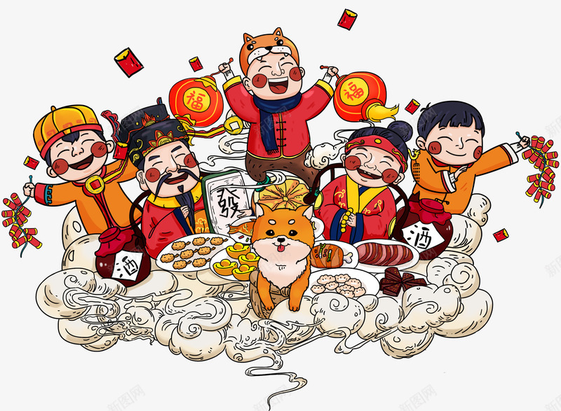 新春佳节装饰卡通手绘插画png免抠素材_88icon https://88icon.com 2018 卡通手绘 拜年 插画 新年 新春佳节 狗年 装饰图案