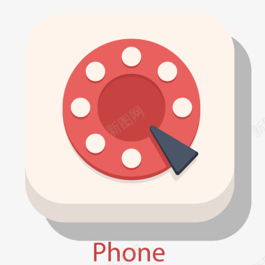 红色电话电话图标矢量图图标