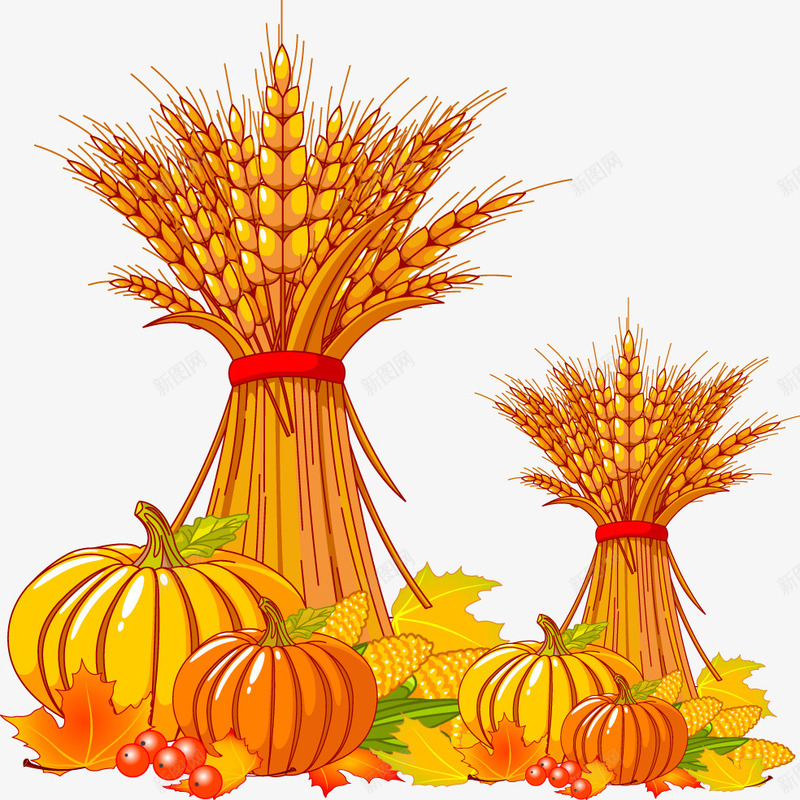 秋天丰收png免抠素材_88icon https://88icon.com 丰收 小麦 秋天 稻谷