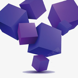 紫色正方体素材