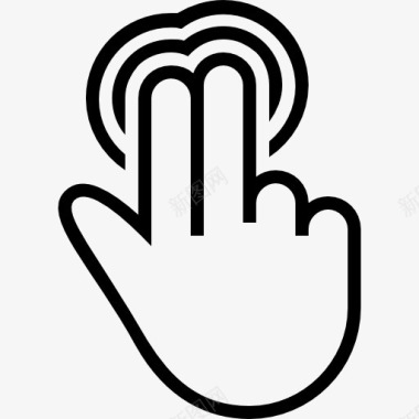 手保护两个手指加压触摸屏划符号图标图标
