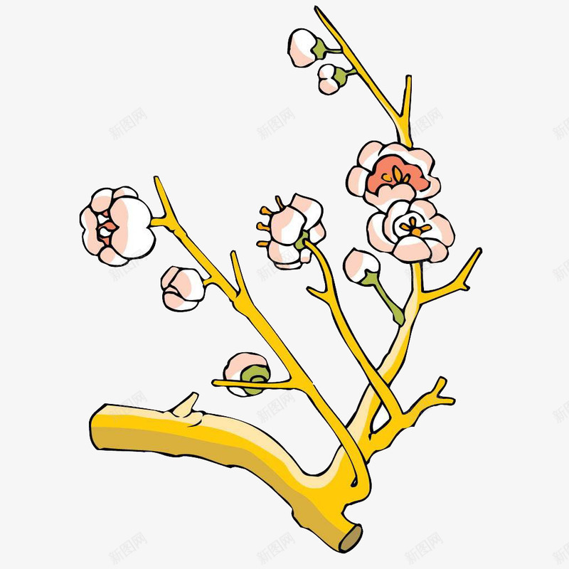 桃花树枝png免抠素材_88icon https://88icon.com 树枝 桃花 窗景 美丽 装饰