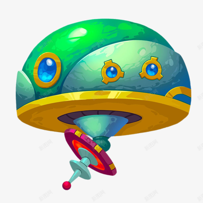 创意卡通飞碟png免抠素材_88icon https://88icon.com png图片 免费png 免费png元素 创意卡通飞碟 玩具 科技 绿色