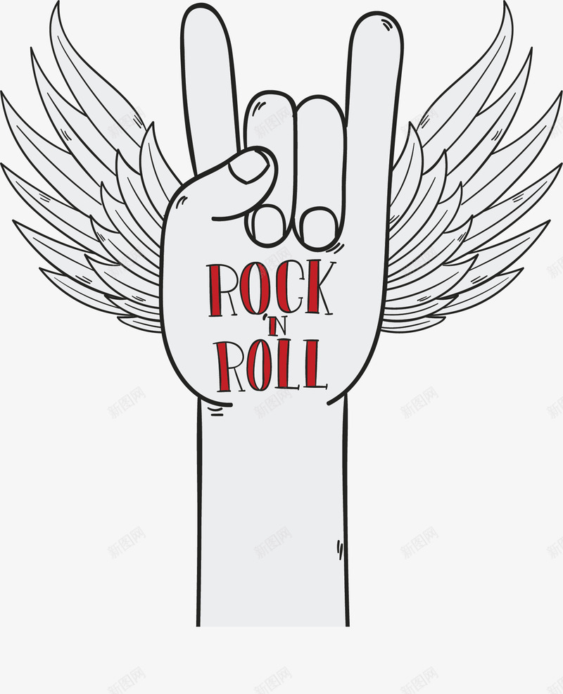卡通翅膀摇滚手势矢量图ai免抠素材_88icon https://88icon.com 摇滚 摇滚手势 摇滚音乐节 潮流手势 矢量png 矢量图 翅膀手势 音乐节