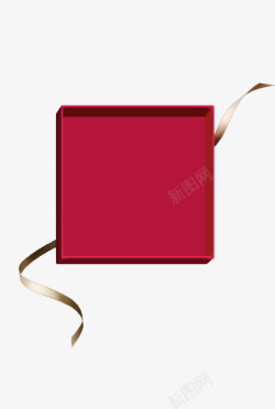 红色礼盒彩带丝素材
