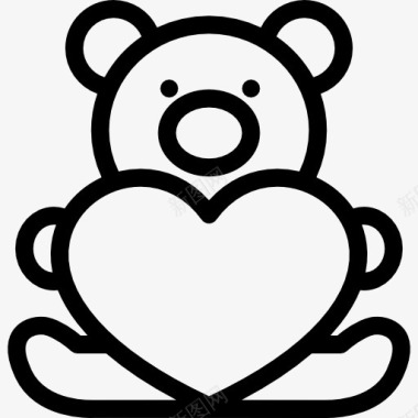 玩具熊模板下载TeddyBear的心图标图标