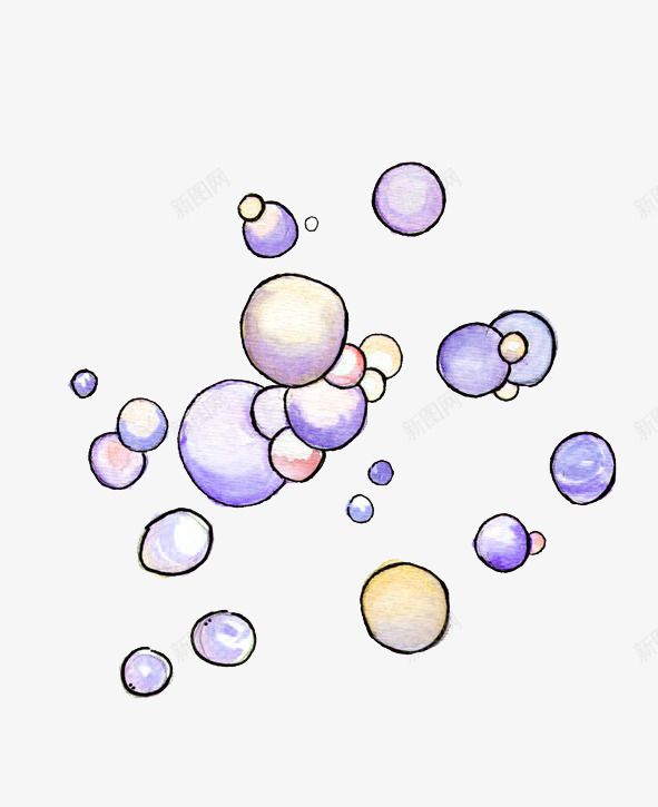手绘泡泡png免抠素材_88icon https://88icon.com 儿童玩具 吹泡泡 效果元素 气泡 紫色