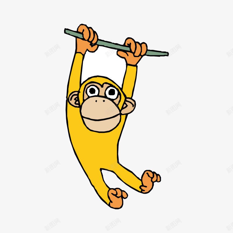 双手悬挂在树枝上的猴子png免抠素材_88icon https://88icon.com 动物 卡通 可爱的 尾巴 悬挂 抓住 树枝 猴子
