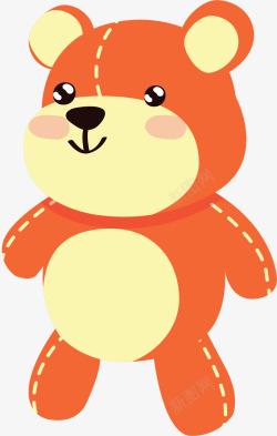 橘色小熊橘色小熊可爱娃娃矢量图高清图片