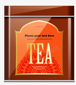 卡通铁盒手绘茶叶高清图片