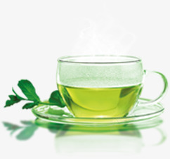 绿色春天茶叶茶杯素材