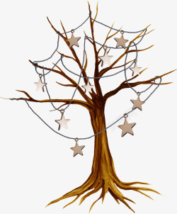 挂满星星的树素材